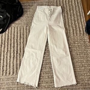 Reformation White Wide Leg Jeans